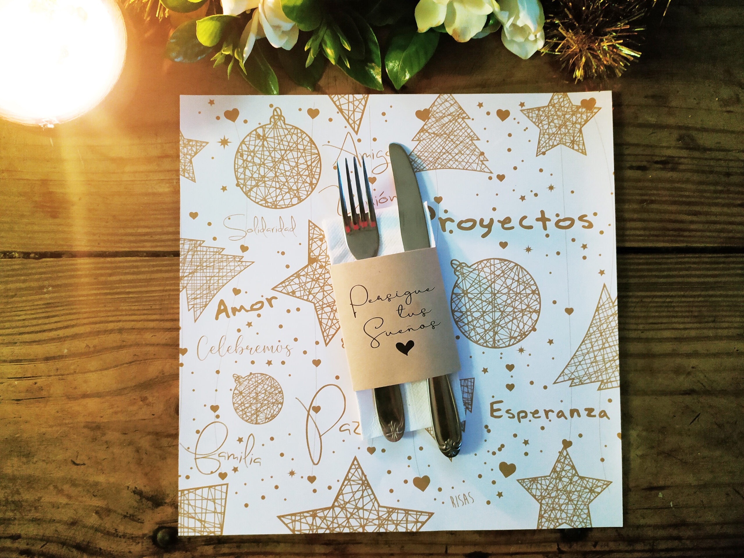 Combo Estrellas Blanco Individual CUADRADO + Porta Servilletas + Posavasos x 10 - Imagen 3