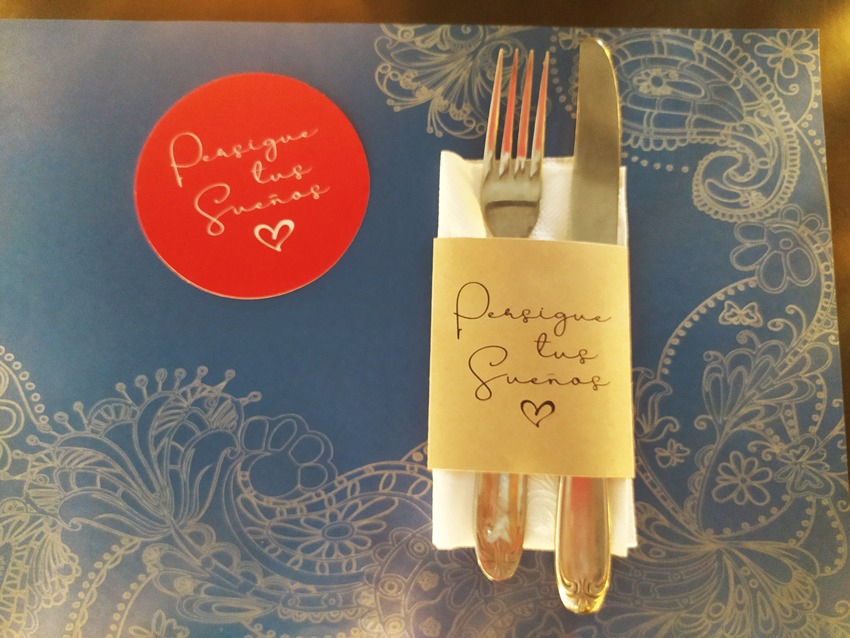 Combo Arabescos Azul y Plata Individual RECTANGULAR + Porta Servilletas + Posavasos x 10 - Imagen 6