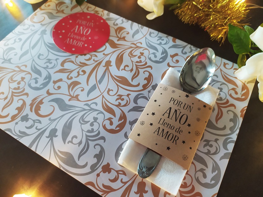 Combo Arabescos simil Plata/Dorado Individual RECTANGULAR + Porta Servilletas + Posavasos x 10 - Imagen 2