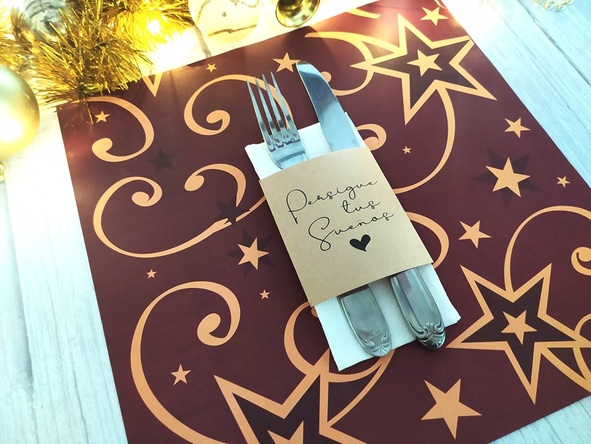 Combo Individual CUADRADO Estrella Borravino + Porta Servilletas x 10 - Imagen 3