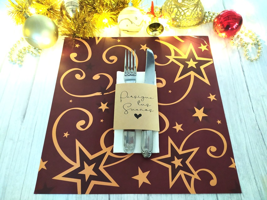 Combo Individual Estrella Borravino CUADRADO + Porta Servilletas + Posavasos x 10 - Imagen 4